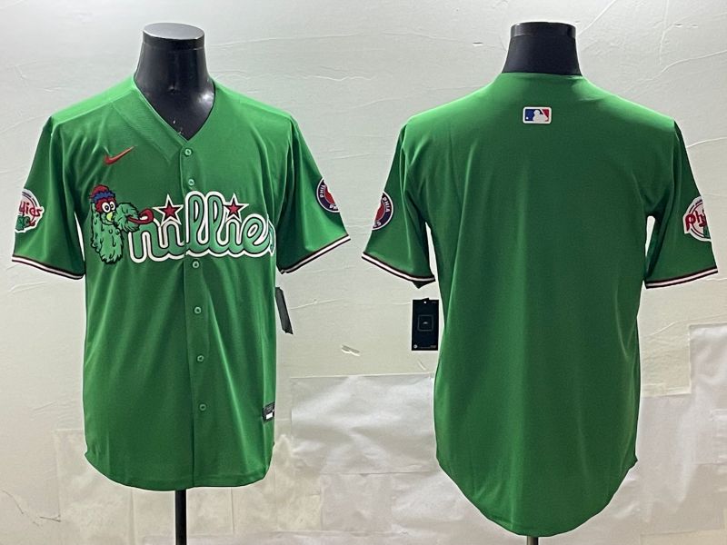 Men Philadelphia Phillies Blank Green Joint Name 2025 Nike MLB Jersey style 3->philadelphia phillies->MLB Jersey